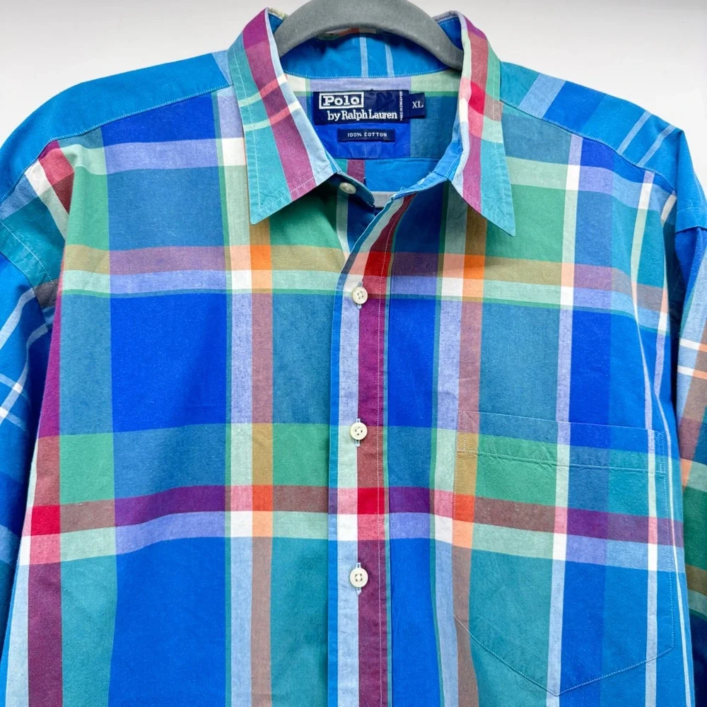 Polo by Ralph Lauren Men's Colorful Plaid Shirt, Size XL